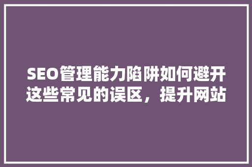 SEO管理能力陷阱如何避开这些常见的误区，提升网站排名