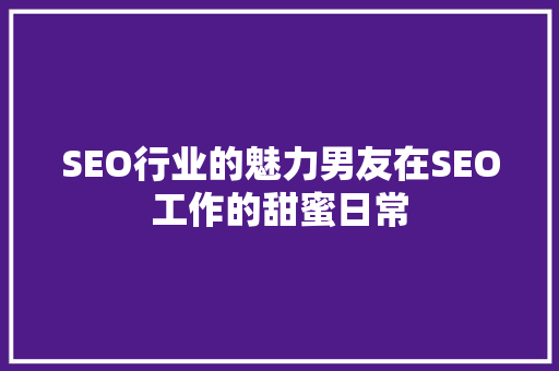 SEO行业的魅力男友在SEO工作的甜蜜日常