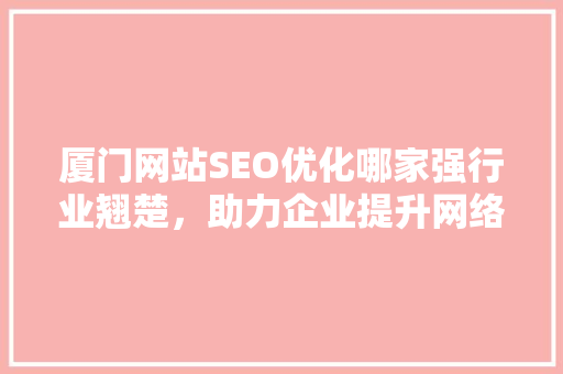 厦门网站SEO优化哪家强行业翘楚，助力企业提升网络竞争力