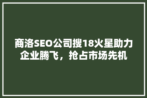 商洛SEO公司搜18火星助力企业腾飞，抢占市场先机