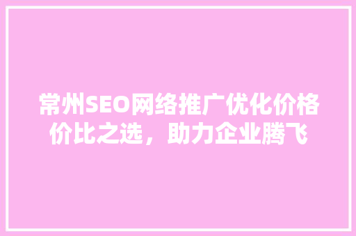 常州SEO网络推广优化价格价比之选，助力企业腾飞