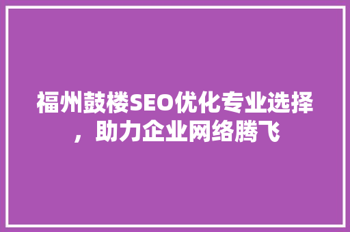 福州鼓楼SEO优化专业选择，助力企业网络腾飞