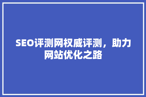 SEO评测网权威评测，助力网站优化之路