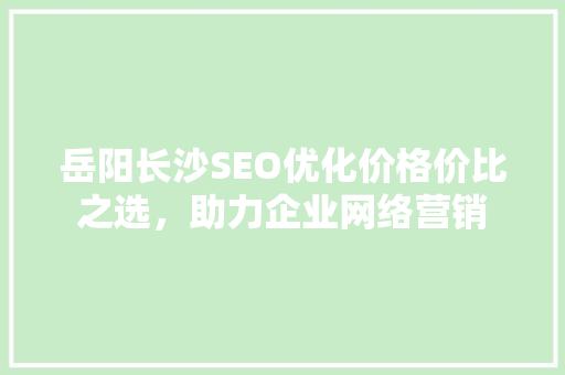 岳阳长沙SEO优化价格价比之选，助力企业网络营销