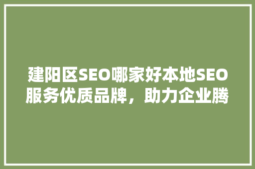 建阳区SEO哪家好本地SEO服务优质品牌，助力企业腾飞
