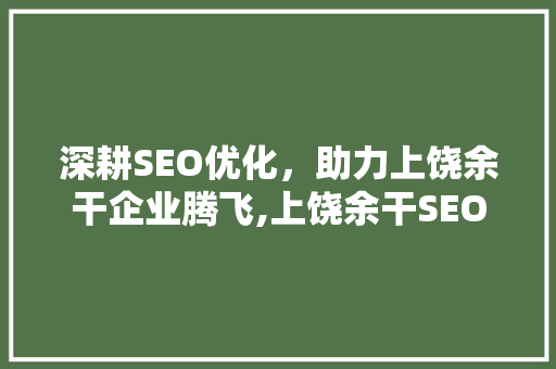 深耕SEO优化，助力上饶余干企业腾飞,上饶余干SEO优化公司的独门方法