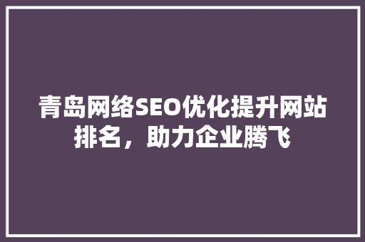 青岛网络SEO优化提升网站排名，助力企业腾飞