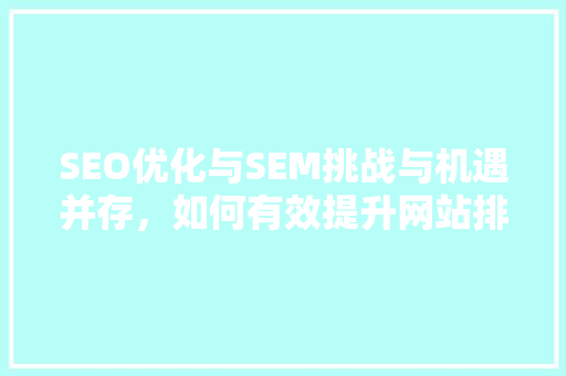 SEO优化与SEM挑战与机遇并存，如何有效提升网站排名  第1张