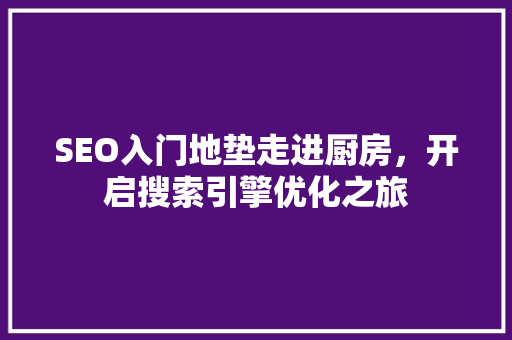 SEO入门地垫走进厨房，开启搜索引擎优化之旅