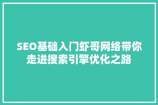 SEO基础入门虾哥网络带你走进搜索引擎优化之路