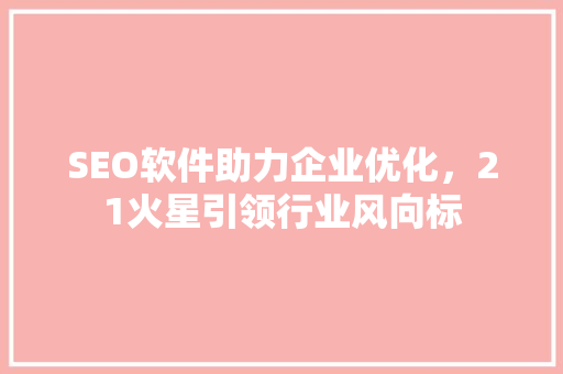 SEO软件助力企业优化，21火星引领行业风向标