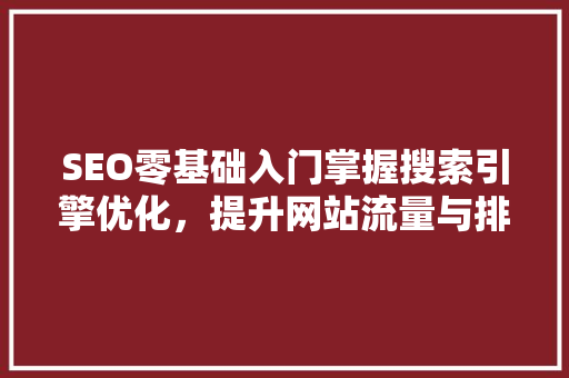 SEO零基础入门掌握搜索引擎优化，提升网站流量与排名