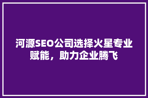 河源SEO公司选择火星专业赋能，助力企业腾飞