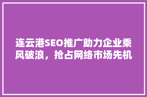 连云港SEO推广助力企业乘风破浪，抢占网络市场先机