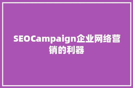 SEOCampaign企业网络营销的利器