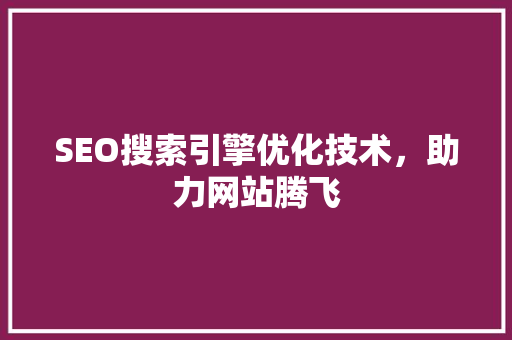 SEO搜索引擎优化技术，助力网站腾飞