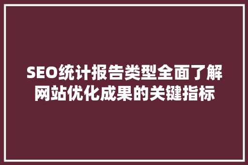 SEO统计报告类型全面了解网站优化成果的关键指标