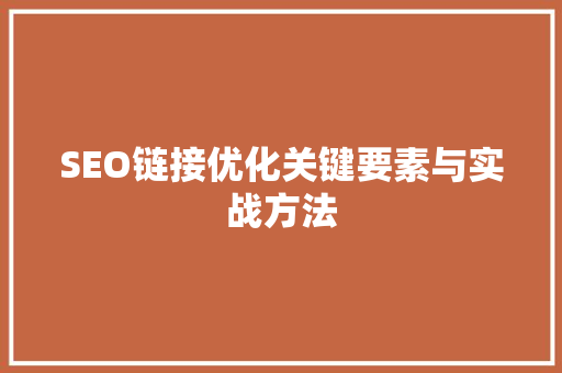 SEO链接优化关键要素与实战方法
