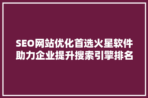 SEO网站优化首选火星软件助力企业提升搜索引擎排名