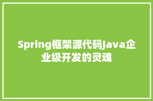 Spring框架源代码Java企业级开发的灵魂