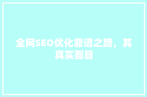 全网SEO优化靠谱之路，其真实面目