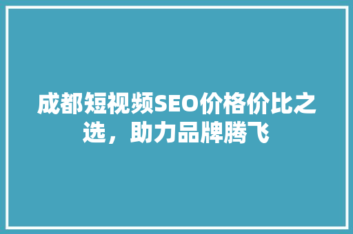 成都短视频SEO价格价比之选，助力品牌腾飞