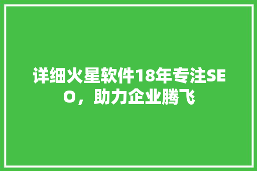 详细火星软件18年专注SEO，助力企业腾飞