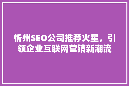忻州SEO公司推荐火星，引领企业互联网营销新潮流