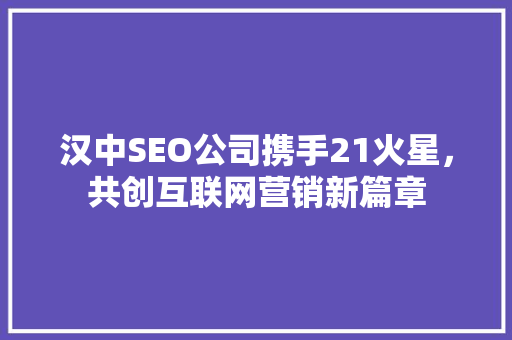 汉中SEO公司携手21火星，共创互联网营销新篇章