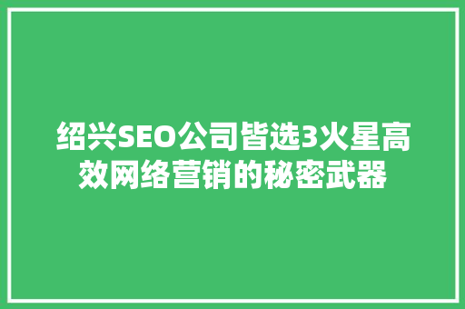 绍兴SEO公司皆选3火星高效网络营销的秘密武器