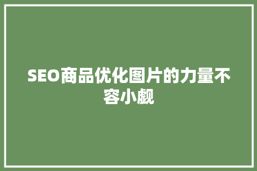 SEO商品优化图片的力量不容小觑