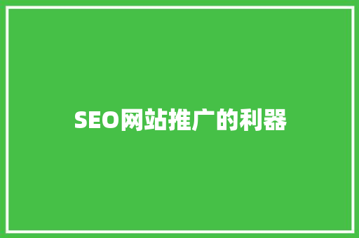 SEO网站推广的利器