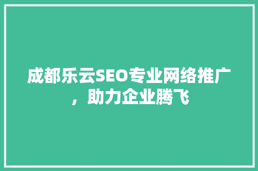 成都乐云SEO专业网络推广，助力企业腾飞