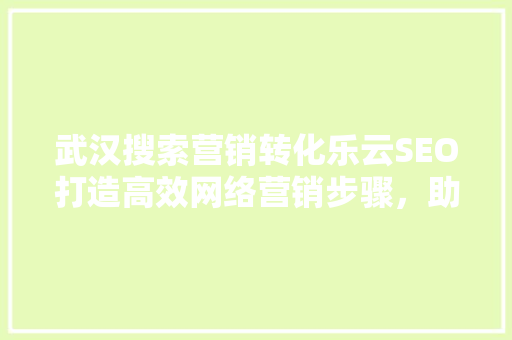 武汉搜索营销转化乐云SEO打造高效网络营销步骤，助力企业腾飞