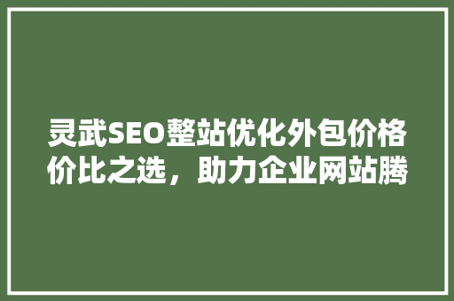灵武SEO整站优化外包价格价比之选，助力企业网站腾飞