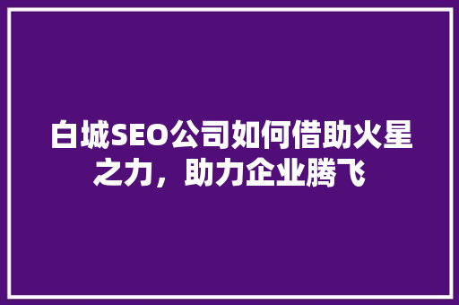 白城SEO公司如何借助火星之力，助力企业腾飞