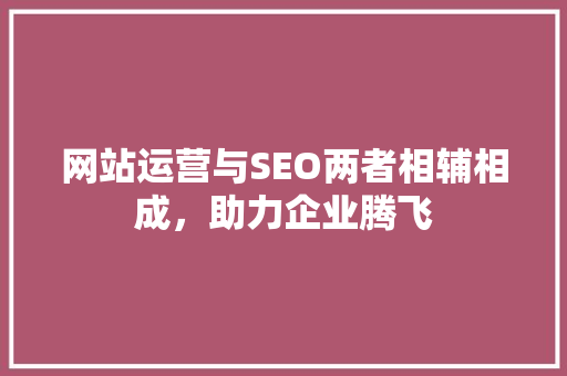 网站运营与SEO两者相辅相成，助力企业腾飞