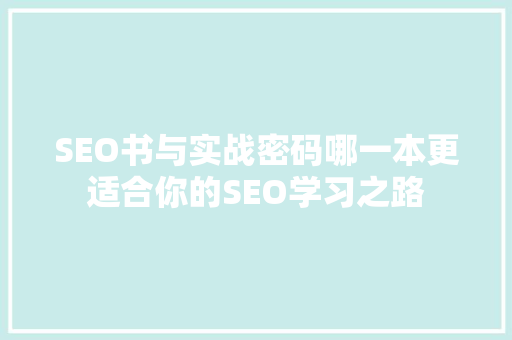 SEO书与实战密码哪一本更适合你的SEO学习之路