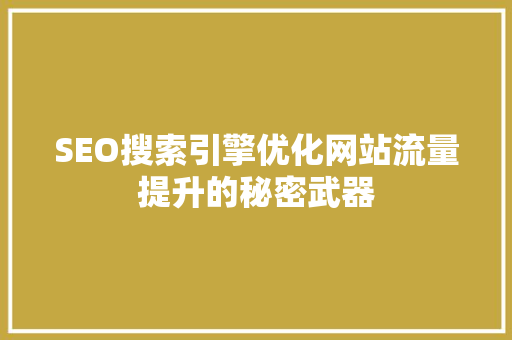 SEO搜索引擎优化网站流量提升的秘密武器