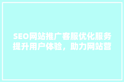SEO网站推广客服优化服务提升用户体验，助力网站营销