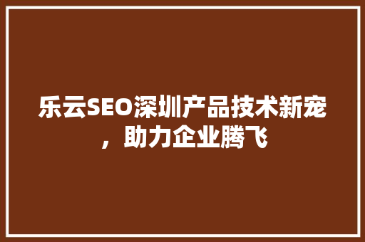 乐云SEO深圳产品技术新宠，助力企业腾飞