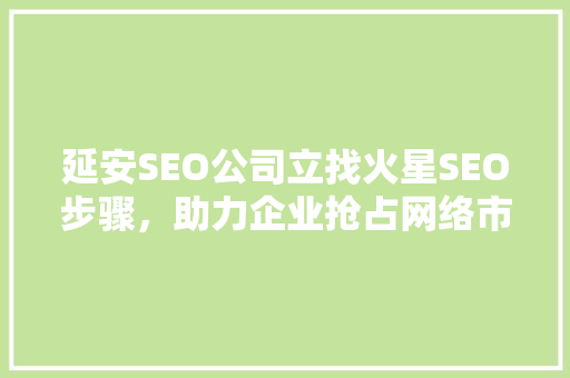 延安SEO公司立找火星SEO步骤，助力企业抢占网络市场