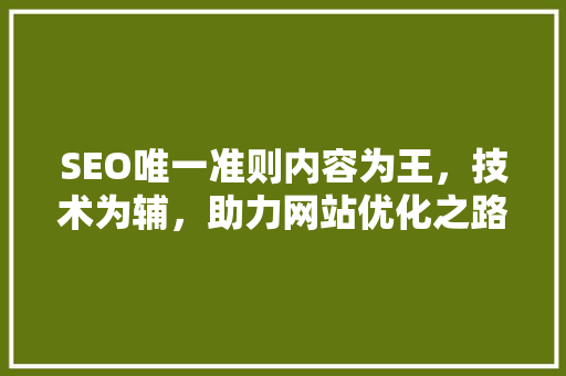 SEO唯一准则内容为王，技术为辅，助力网站优化之路  第1张