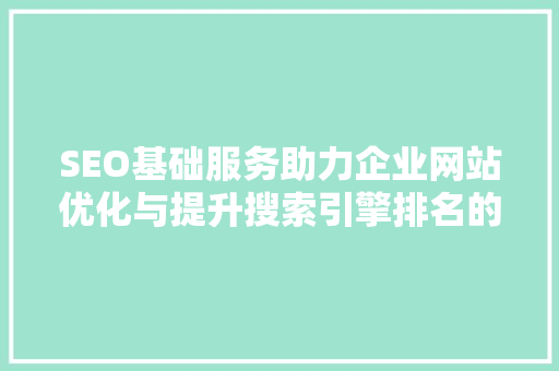 SEO基础服务助力企业网站优化与提升搜索引擎排名的方法  第1张