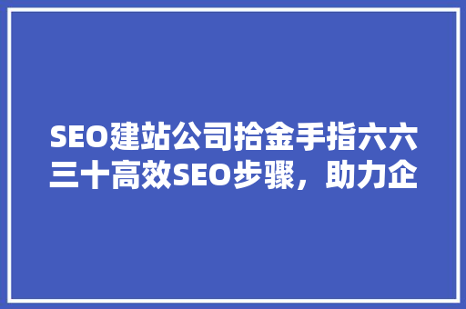 SEO建站公司拾金手指六六三十高效SEO步骤，助力企业互联网营销  第1张