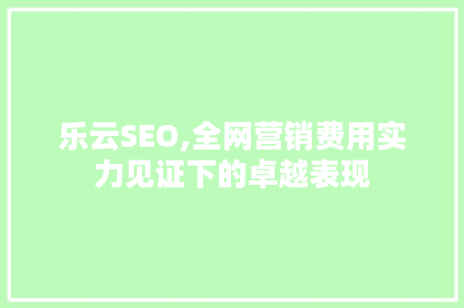 乐云SEO,全网营销费用实力见证下的卓越表现  第1张