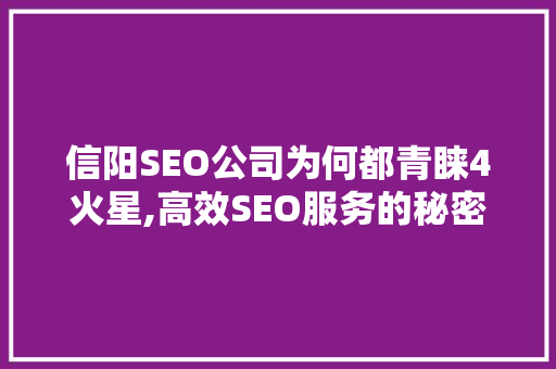 信阳SEO公司为何都青睐4火星,高效SEO服务的秘密武器  第1张