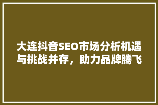 大连抖音SEO市场分析机遇与挑战并存，助力品牌腾飞