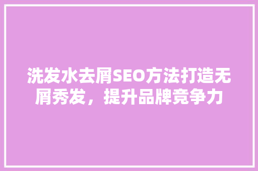 洗发水去屑SEO方法打造无屑秀发，提升品牌竞争力  第1张