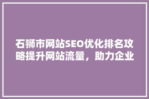 石狮市网站SEO优化排名攻略提升网站流量，助力企业腾飞